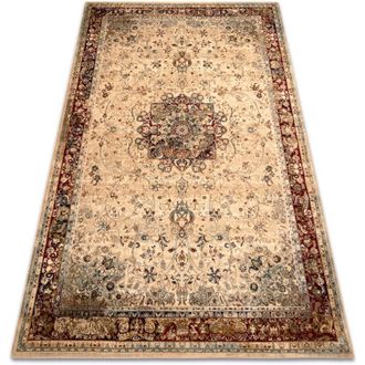 RugsX Rugsx - Alfombra De Lana Polonia Kordoba25 Roseta, Marco Rub&iacute; Claro Beige 235x350 Cm