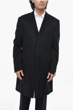 Corneliani Cappotto in Cashmere a Tinta Unita con Tasche ad Aletta taglia 56