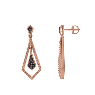 LuvMyJewelry Velmora Sterling Silver 0.10 Ct Diamond Dangle Earrings