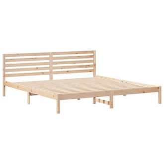 Berkfield Home with Headboard Brown 200 x 210 cm Solid pine wood in Natural