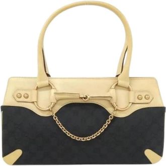 Gucci Pre-owned GG Canvas Schoudertas - Dames - Vintage Handtas - Zwart - ONE Size - Leer - Vintage