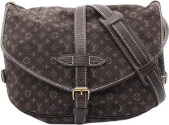 Louis Vuitton Pre-owned Saumur Monogram Mini Lin Shoulder Bag - - Pre-owned - Donna - Marrone - ONE SIZE