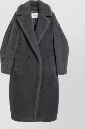 Max Mara silk blend oversized double-breasted faux fur coat