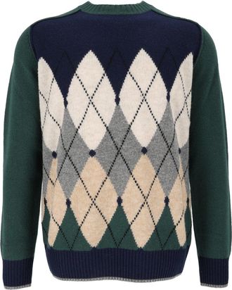 Ballantyne Argyle Ribbed Wool Sweater