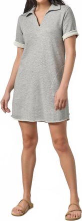Lilla P Raw Hem Terry Mini Dress In Heather Grey