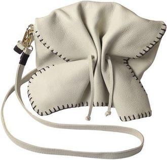 Carlos Falchi Medium Butterfly Top Grain Leather Bag in Winter White at Nordstrom
