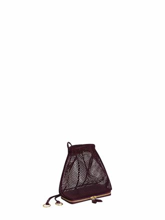Alaia Womens Drawstring Bag Le Pochon Burgundy Polyamide Shoulder