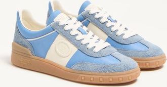 Valentino Garavani Sneaker Upvillage In Crosta Con Banda In Vitello Nappato Donna GRIGIO/AZZURRO 35.5