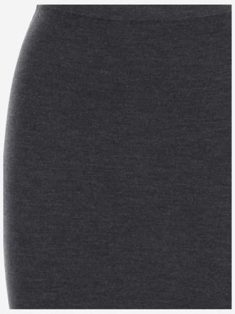Saint Laurent Womens Pencil Skirt Cashmere, Wool & Silk Grey