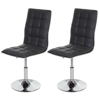 Hhg Hhg - Nunca Usado] Juego De 2 Sillas De Comedor 834, Silla De Cocina, Giratoria Regulable En Altura, Piel Sint&eacute;tica Con Certificado Mvg, Gris