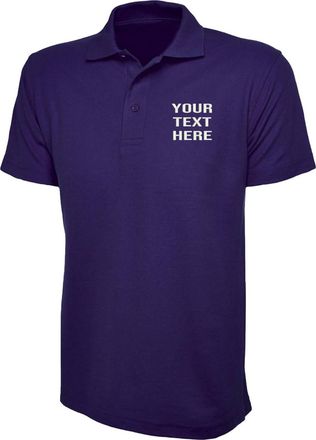 Generic Personalised Embroidered Adults Mens Active Cotton Poloshirt, Free Left Chest Text Polo, 100% Ring Spun Combed Cotton Polo Shirt, Workwear Polo Shirt 