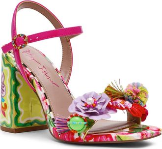 Betsey Johnson Masen Ankle Strap Sandal in Bright Multi at Nordstrom, Size 9.5