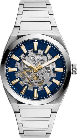 Fossil Everett Skeleton Bracelet Watch, 42mm in Stainless Steel at Nordstrom