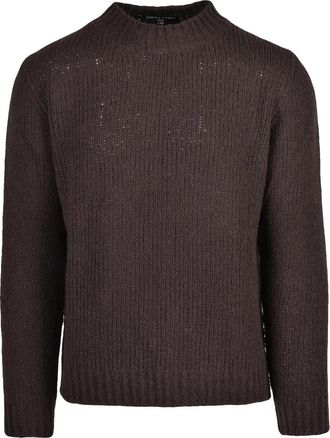 Daniele Fiesoli Crewneck Sweater In Rich Brown Extrafine Merino Wool