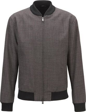 HUGO BOSS Mens Nolwin1 Bomber Jacket in Black Wool - Size 38 (Chest)