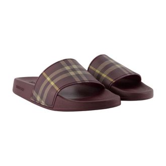 Burberry Womens Furley Sandals Burgundy Synthetic