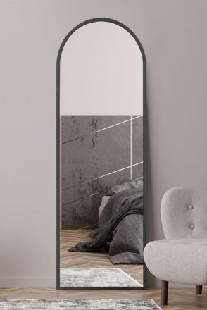 MirrorOutlet Black Framed Arched Leaner/Wall Mirror 71 X 24 (180CM X 60CM) | Size: 1 Pack