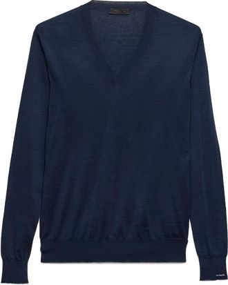 Prada V-neck Ribbed Sweater