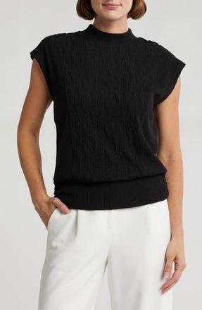 Democracy Cable Stitch Sleeveless Sweater in Heather Black at Nordstrom Rack, Size X-Small