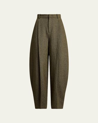 Ralph Lauren Herringbone Barrel-Leg Trousers