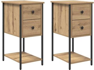 vidaXL Vidaxl - Armario de Noche con cajón 2 pcs Roble artisan 32 x 42 x 70 cm