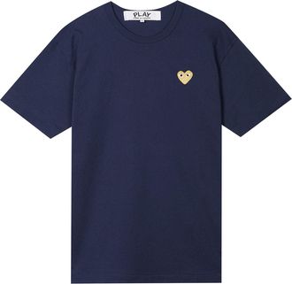 Comme Des Gar&ccedil;ons Gold Heart T-Shirt Navy AZ-T216-051-2