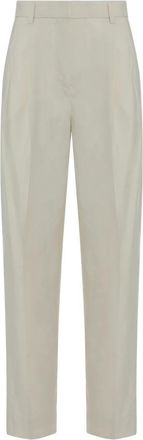 Toteme Double-Pleat Rechte Broek - Dames - Straight fit broeken - Beige - M - Broeken