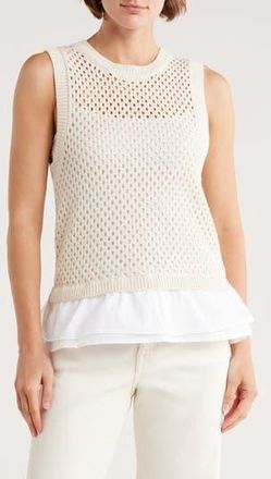 Sanctuary Perfect Mix Cotton Sweater Vest in Natural White at Nordstrom Rack, Size X-Small