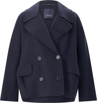 Max Mara Caban Jas - Dames - Blazers - Blauw - 2XS - Wol - Jassen