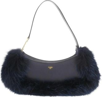 Fendi Pre-owned Shoulder Bags, female, Blue, Size: ONE SIZE Pre-owned OLock Swing Shoulder Bag