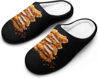 Generic Chicken Tenders Funny Mens Slippers Cotton Warm House Shoes Memory Foam Sandals Print Size 7-14