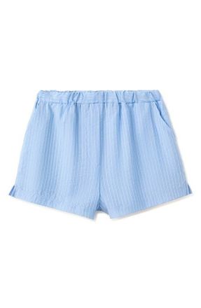 Mango Belize Stripe Shorts in Sky Blue at Nordstrom, Size Medium