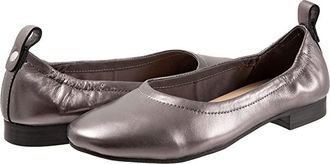 Trotters Gia Womens Flat Shoes Pewter : 8.5 W (D), Leather