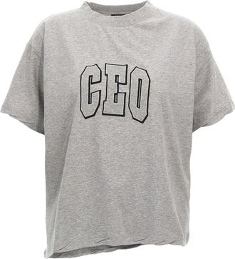 Balenciaga Ceo Team Logo T Shirt Grigio-Donna