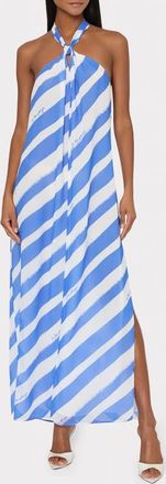 Milly Ava Cross Halter Cover-Up Dress in Blue/White at Nordstrom, Size Large