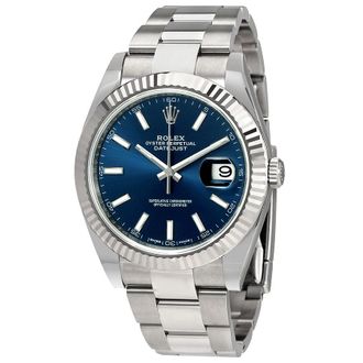 Rolex Pre-owned Rolex Oyster Perpetual Datejust 41 Blue Dial Automatic Mens Watch 126334BLSO