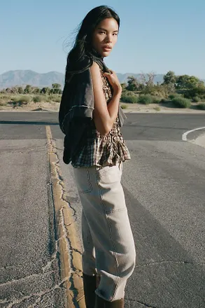 Joe's Double Pocket Mid-Rise Barrel-Leg Jeans