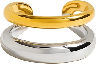 Gabi Rielle Two-Tone Adjustable Parallel Band Ring in Gold /Silver at Nordstrom Rack