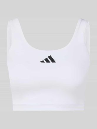 adidas BH mit Label-Print in Weiss, Gr&ouml;&szlig;e XL