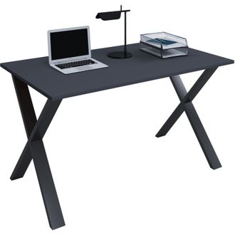 VCM Vcm Wood Desk Al. 76 X An. 80 X P. 50 Cm Mesa De Ordenador Lisa Pies De Metal De Alta Calidad Mesa De Trabajo Muebles De Oficina - Lona U (negro / Ant