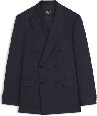 BOSS Slim-fit jacket in virgin wool serge