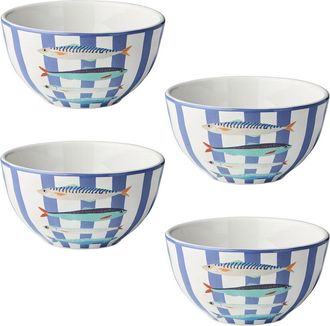 Certified International Something Fishy Set Of 4 Ice Cream Bowls