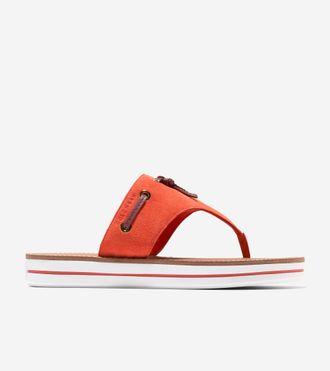 Cole Haan Womens Pinch Long-Weekender Thong Sandals - Orange Size 10.5