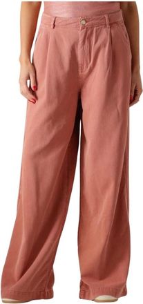 Summum Jeans, Dames, Roze, L, Wijde Tencel Broek Roze