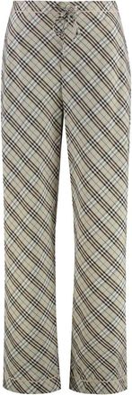 Burberry Checked Broeken - Dames - Pyjama - Beige - XS - Katoen - Nachtkleding