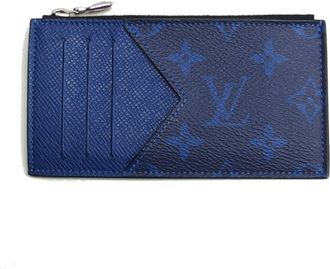 Louis Vuitton Blue Cobalt Monogram Canvas Taiga Leather Leather Coin Purse/Coin Case (Pre-Owned)