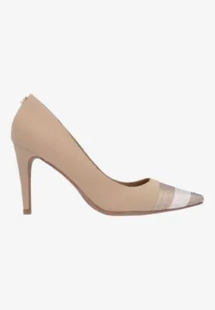 J. Rene&eacute; Womens Garbina Slip On Pumps In Beige Satin