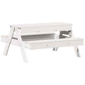 vidaXL Vidaxl - Mesa De P&iacute;cnic Con Arenero De Ni&ntilde;os Madera Maciza Pino Blanco
