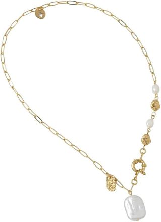 Sessun Collana placcata oro con perla dacqua dolce - - Accessories - Donna - Giallo - ONE SIZE