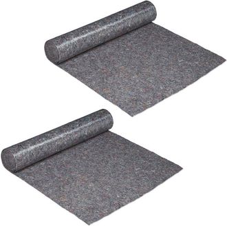 Relaxdays 2 Vellones De Pintor, Funda Protectora, 1 M X 25 M = 25m&sup2;, Antideslizante, Impermeable, 220g/m&sup2;, Gris